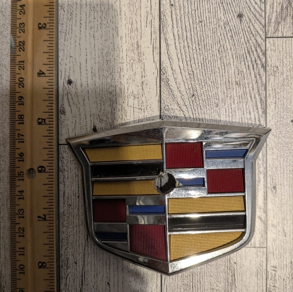 Cadillac Emblem with Red and Yellow Accents